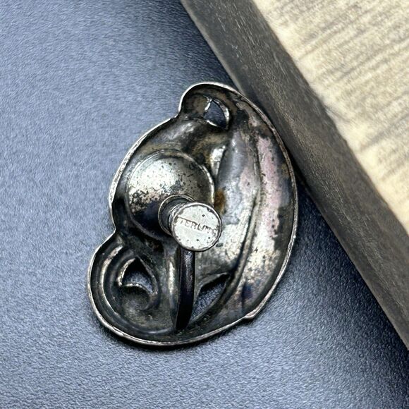 Vintage Estate 925 Sterling Silver Calla Lily Ornate Necklace & Clip on Earrings - Picture 13 of 15